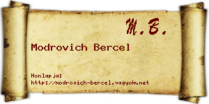 Modrovich Bercel névjegykártya